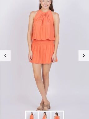 Ramy Brook Coral Orange Sleeveless Mini Dress